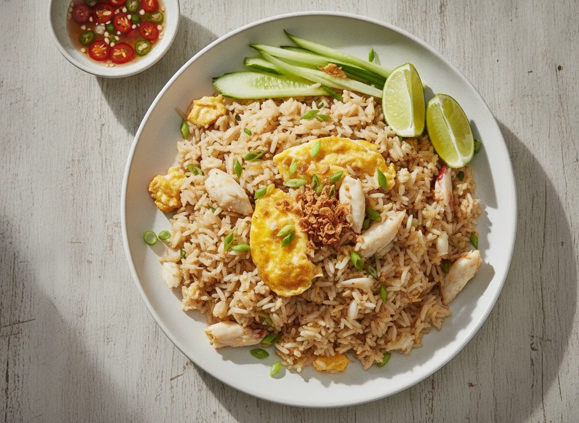 Thai-Style Crab & Egg Fried Rice With Prik Nam Pla photo