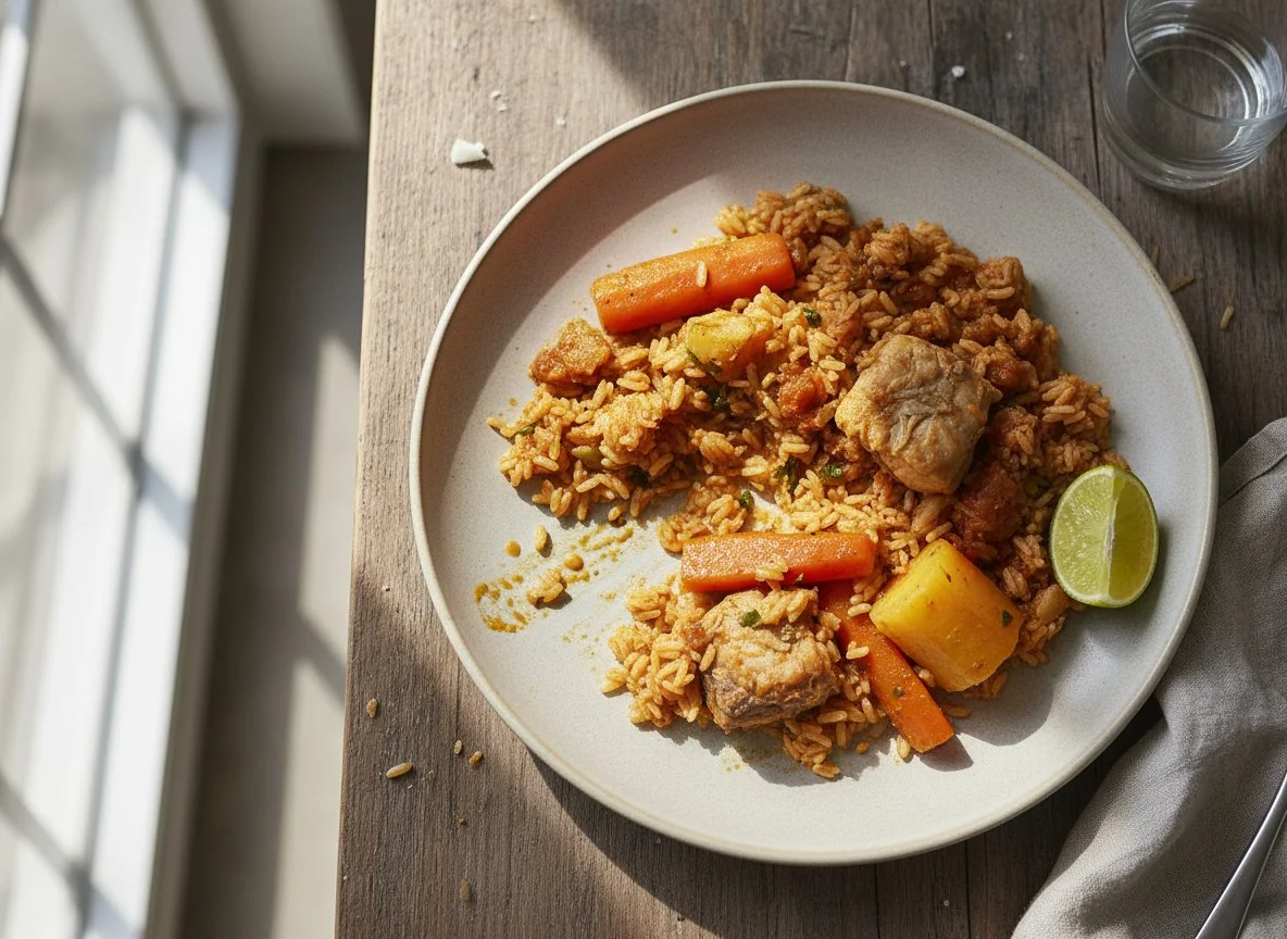 Thieboudienne (partially eaten) photo