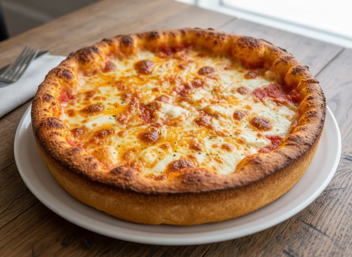 Three Cheese Deep Pan Pizza photo