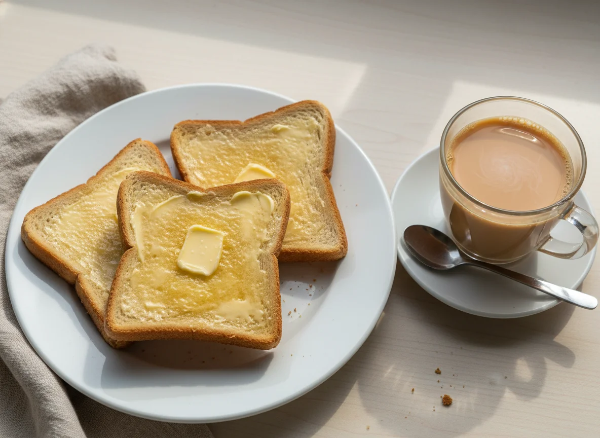Toast and milky tea photo