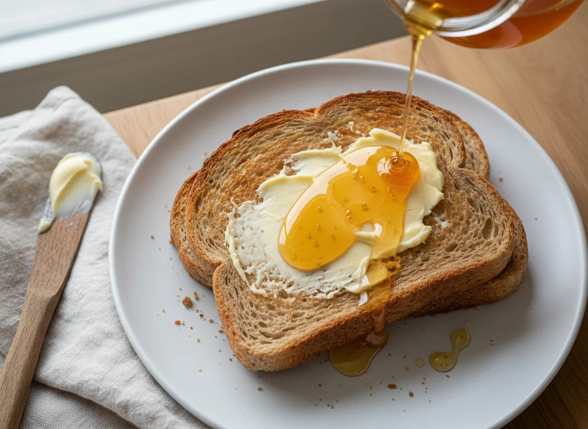 Toast with Butter and Honey photo