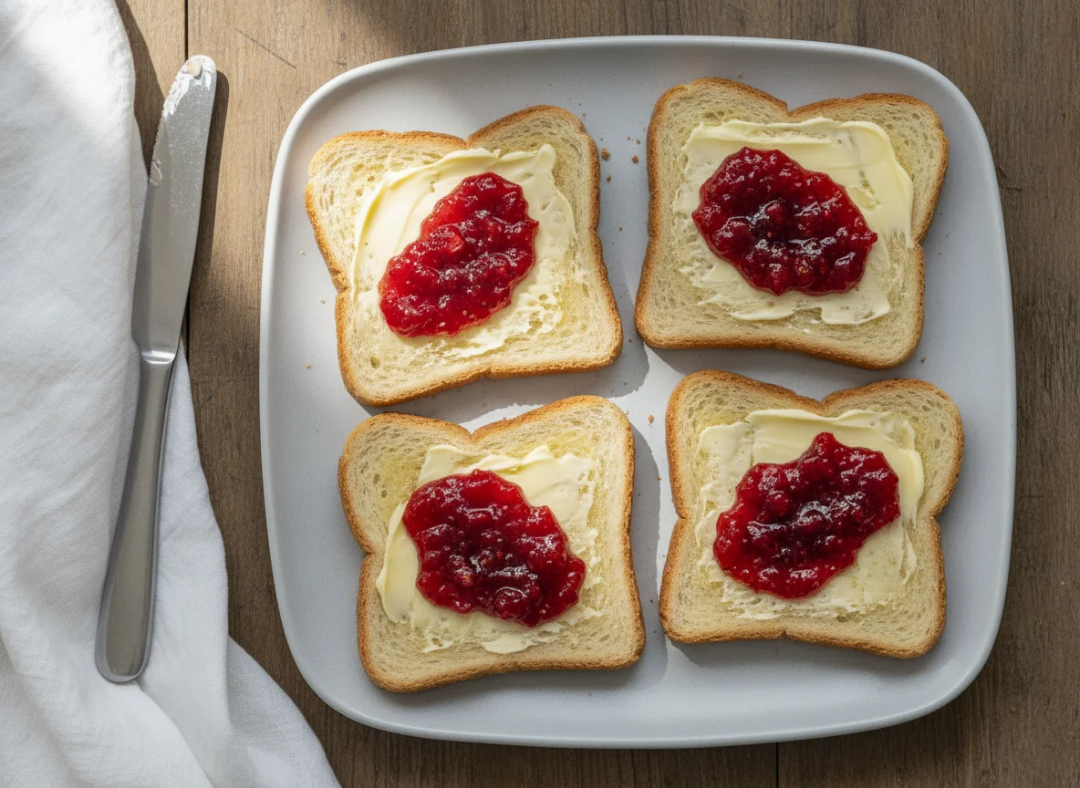 Toast with Butter and Jam photo