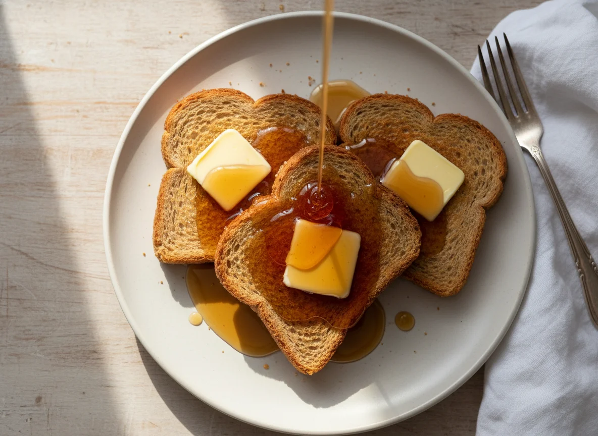 Toast with Butter and Syrup photo
