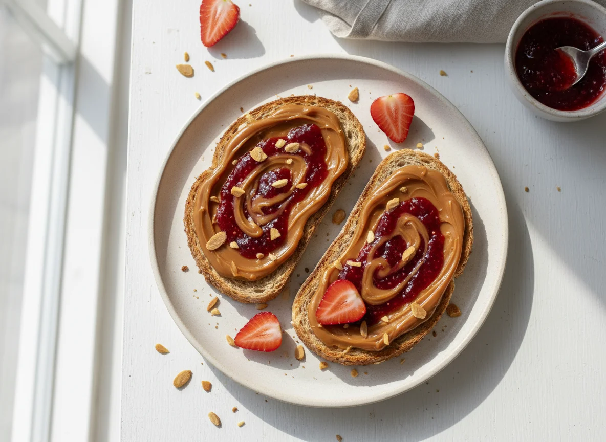 Toast with Caramel and Jam photo