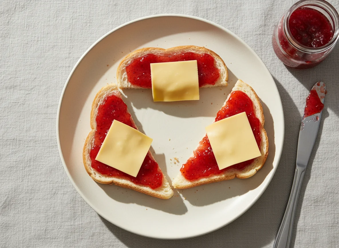 Toast with Jam and Cheese photo