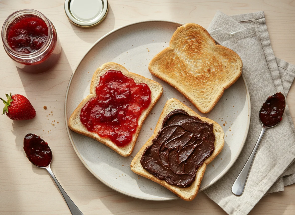 Toast with Jam and Yeast Extract photo