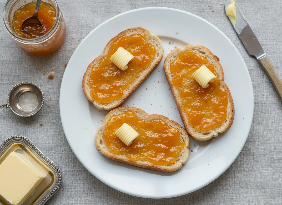 Toast with Marmalade and Butter photo
