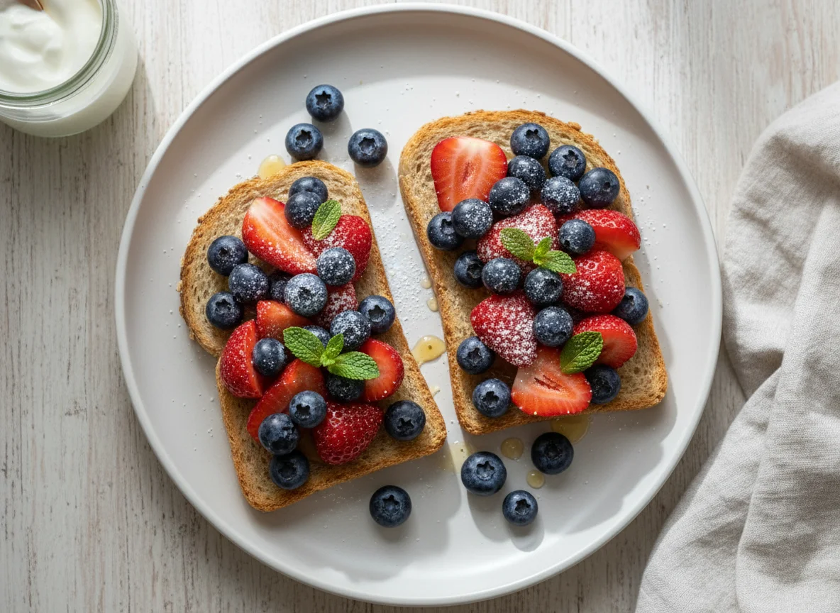 Toast with Mixed Berries photo