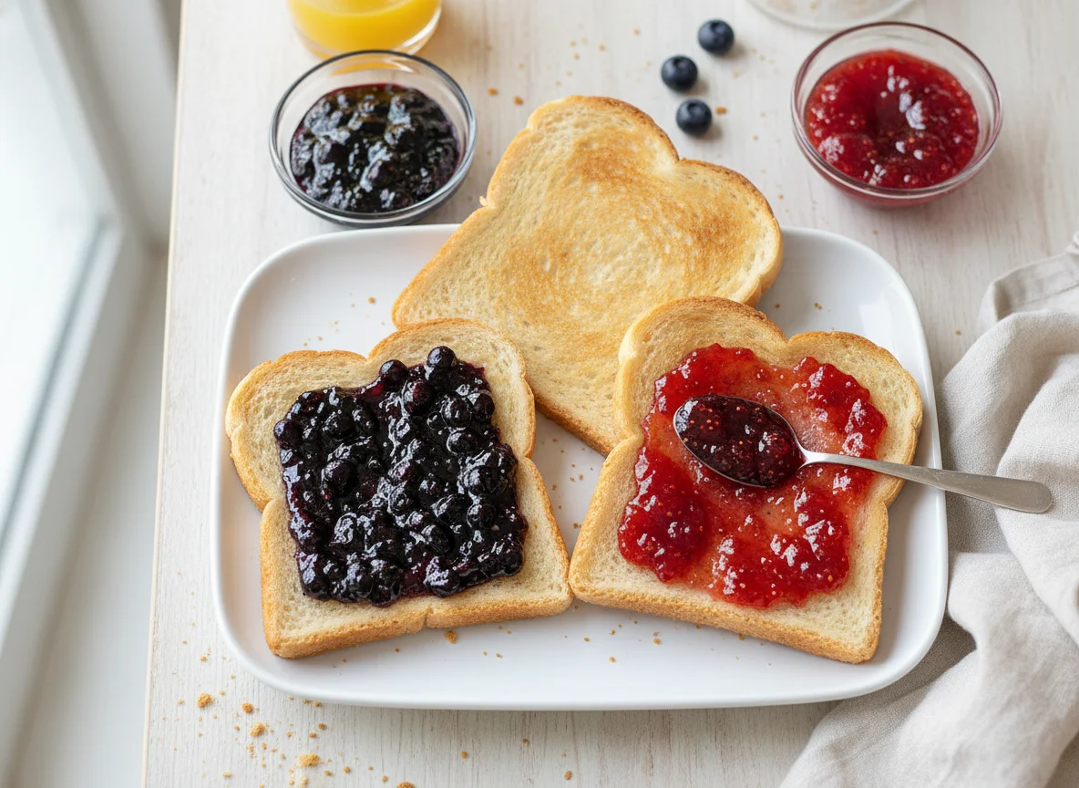 Toast with Mixed Jams photo