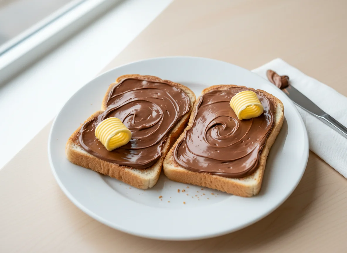 Toast with Nutella and Butter photo