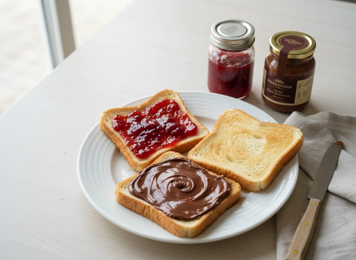 Toast with spreads photo