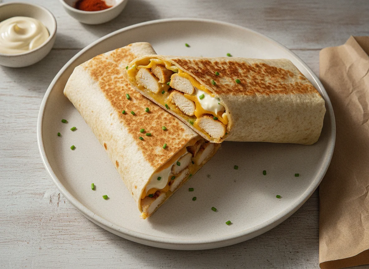 Toasted Chicken and Cheese Wrap photo