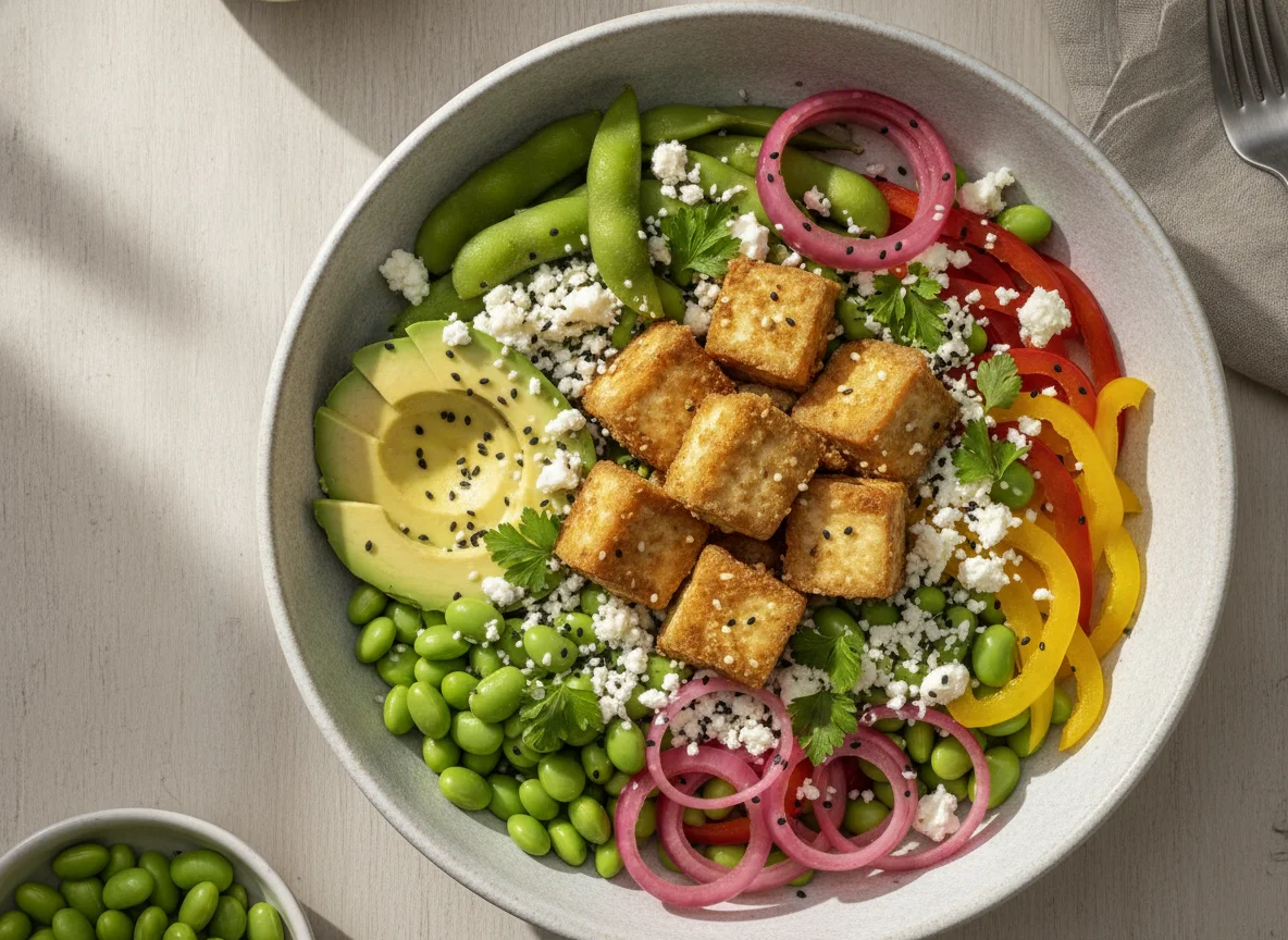 Tofu and Edamame Buddha Bowl photo