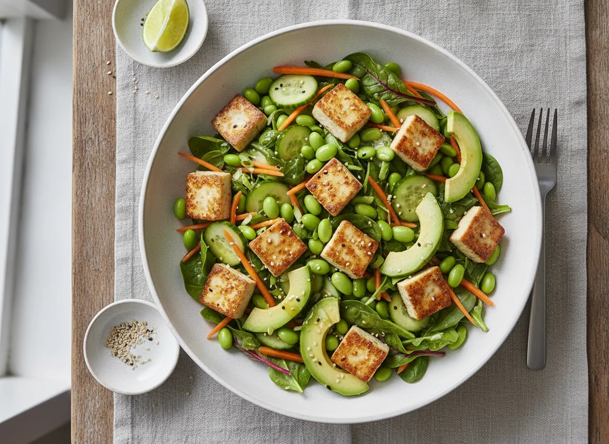 Tofu and Edamame Salad Bowl photo