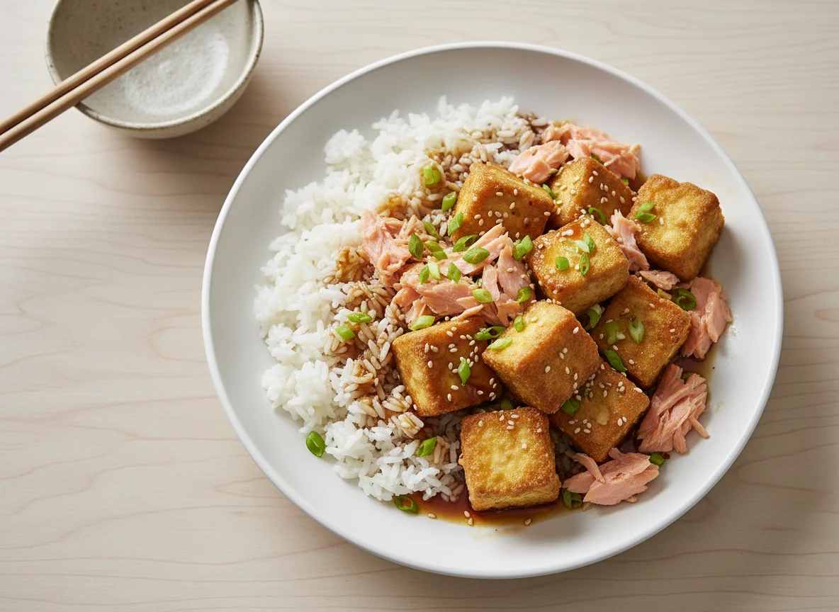 Tofu and Flaked Fish with Rice photo