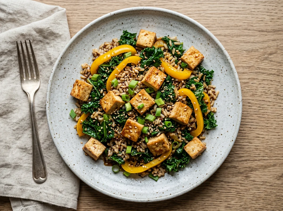 Tofu and Vegetable Stir-fry with Grains photo