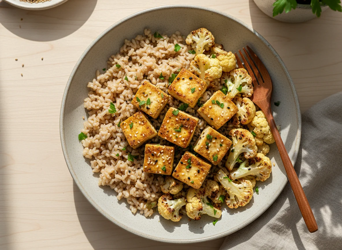Tofu, Cauliflower, and Rice Bowl photo