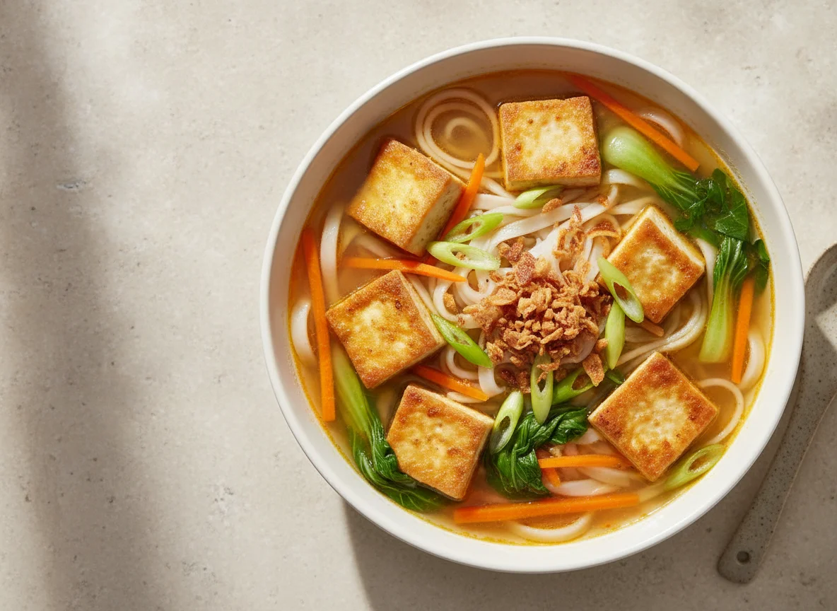 Tofu Noodle Soup with Vegetables photo