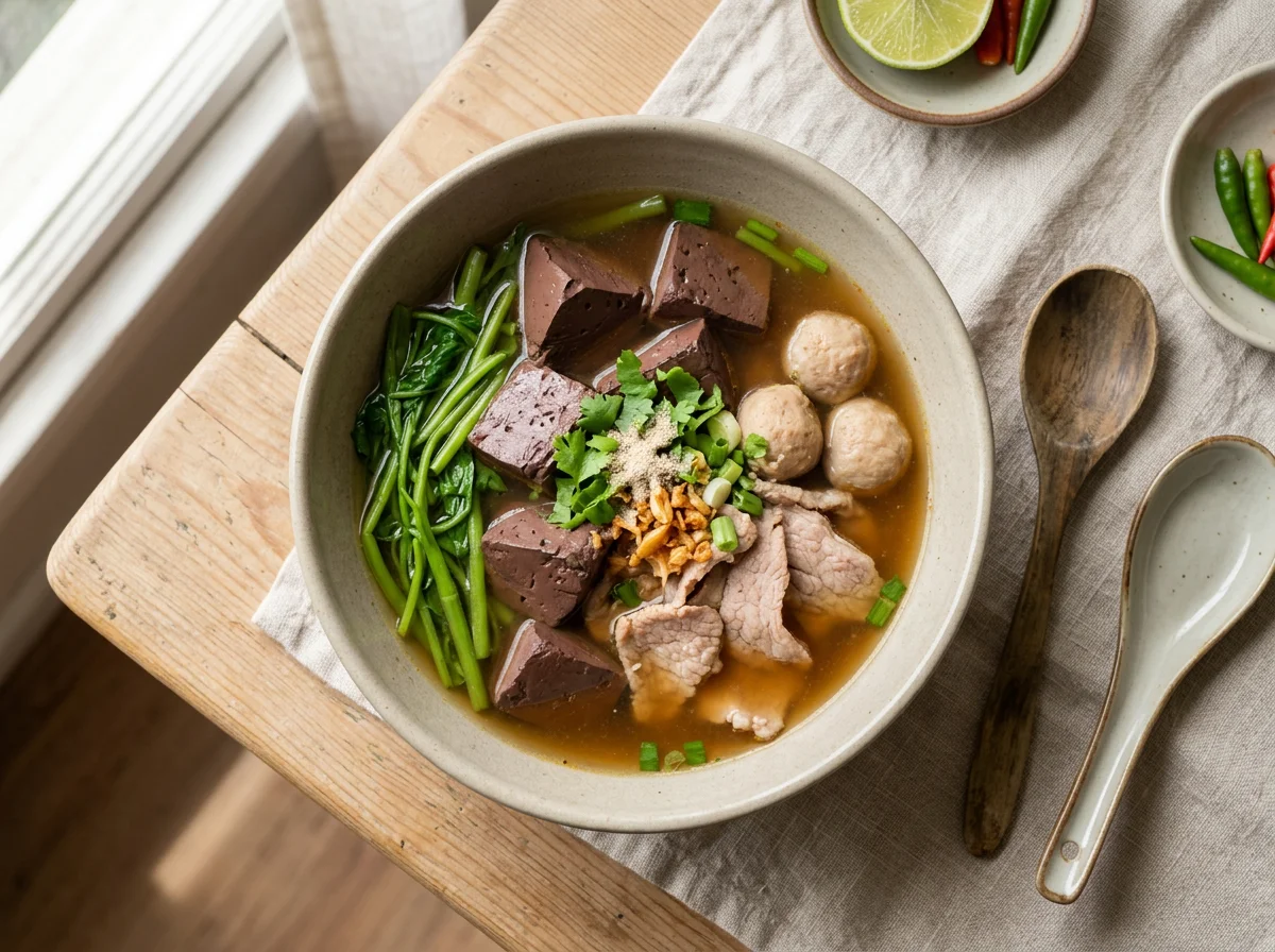 Tom Lued Moo (Pork Blood Soup) photo