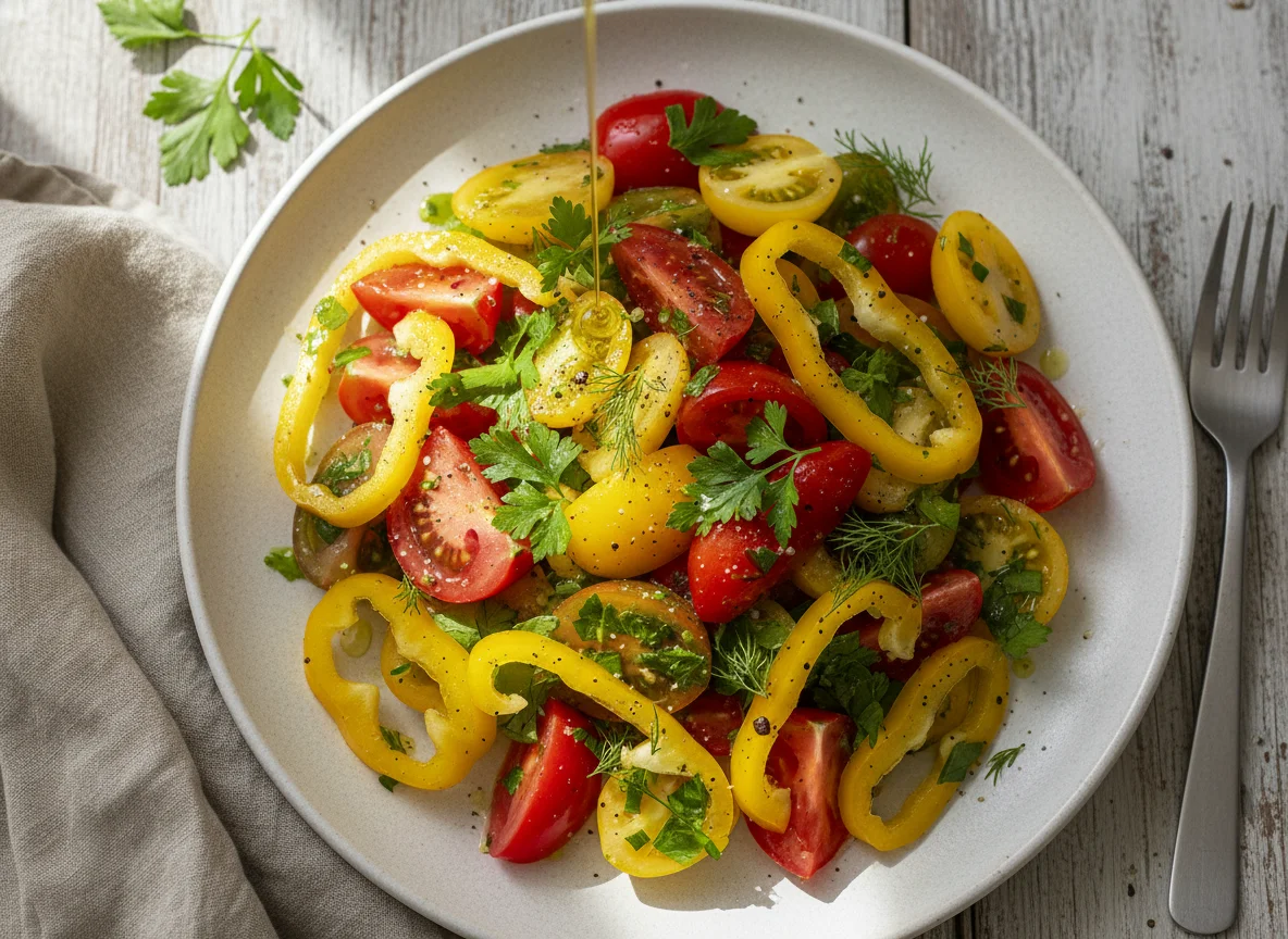 Tomato and Bell Pepper Salad with Herbs photo