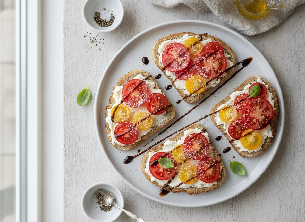 Tomato and Cream Cheese Toasts photo