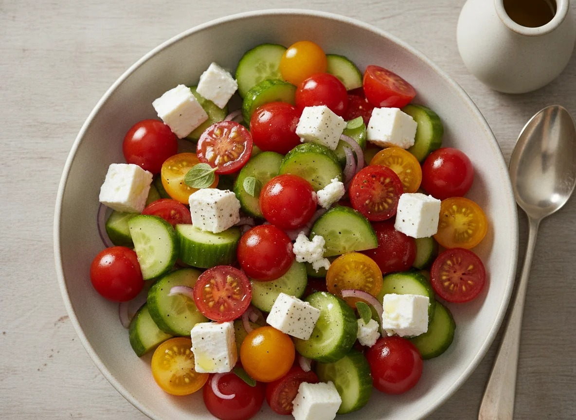 Tomato and Cucumber Salad with Feta photo