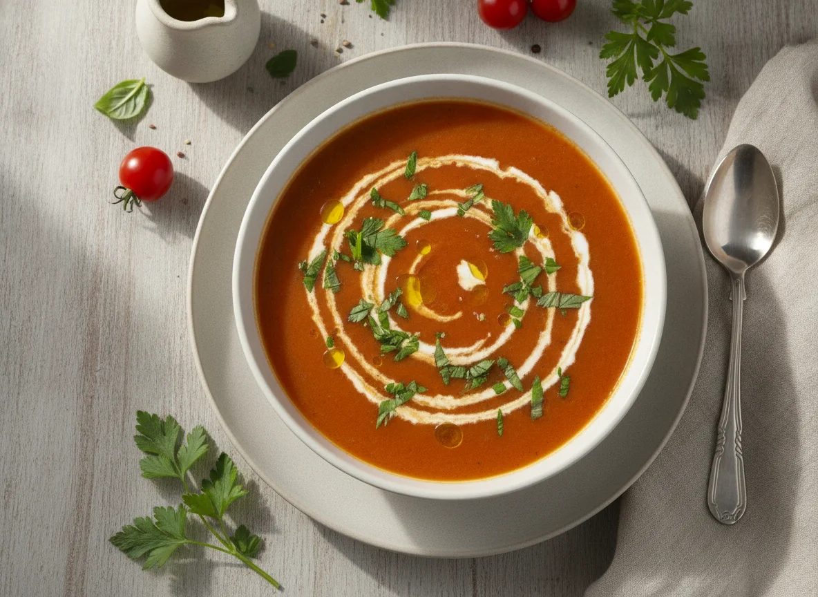Tomato and herb soup photo