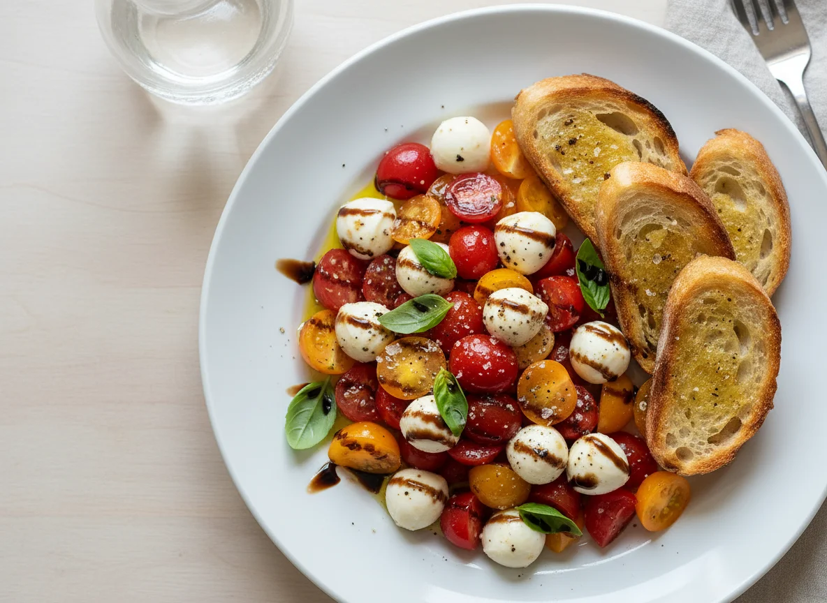 Tomato and Mozzarella Salad with Toasted Bread photo