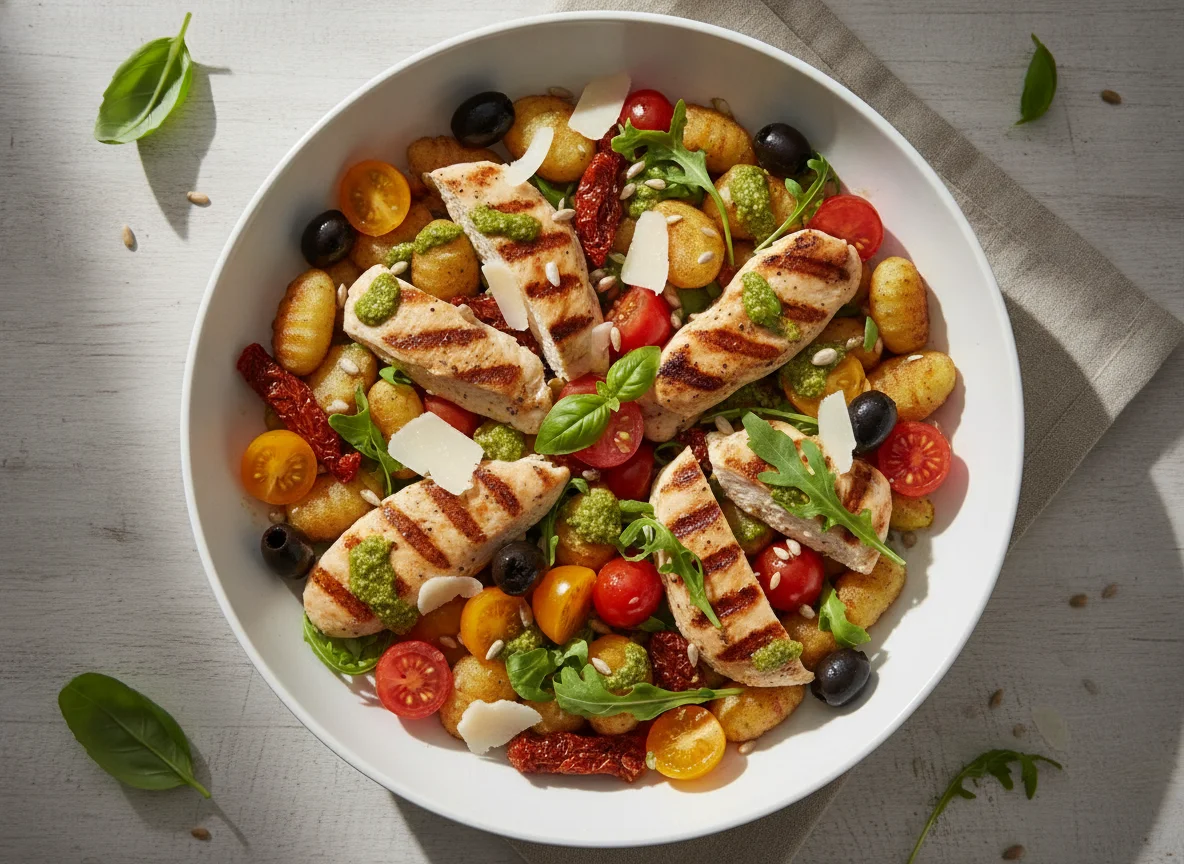 Tomato bowl with chicken photo