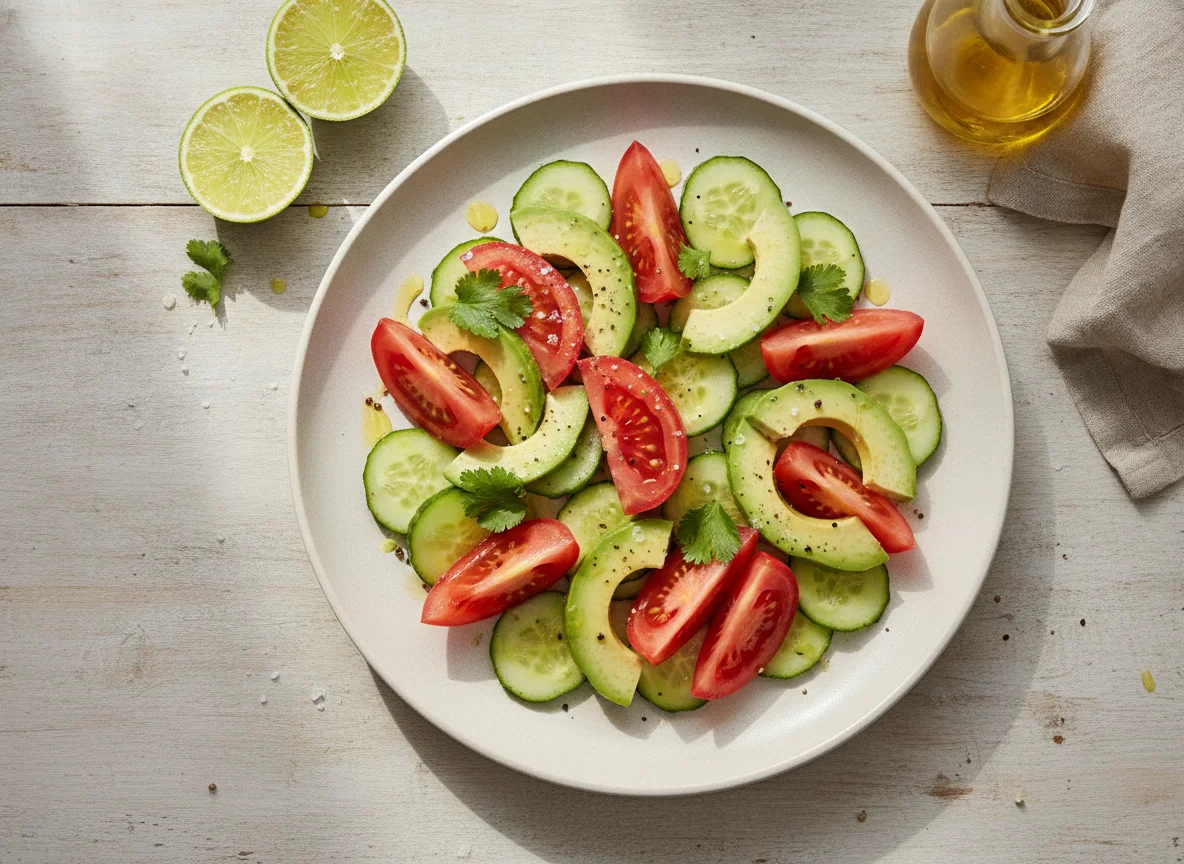 Tomato, Cucumber and Avocado Salad photo