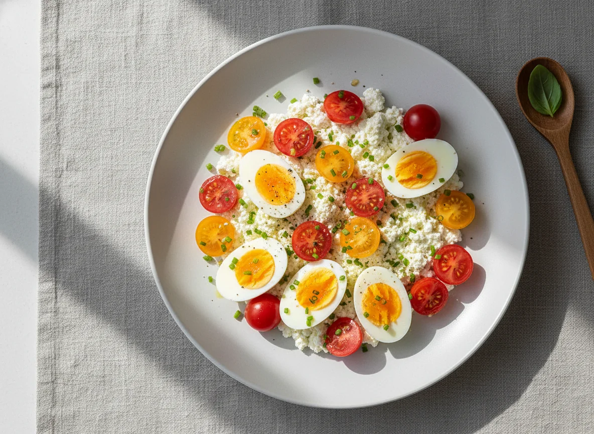 Tomato, Egg, and Cottage Cheese Salad photo