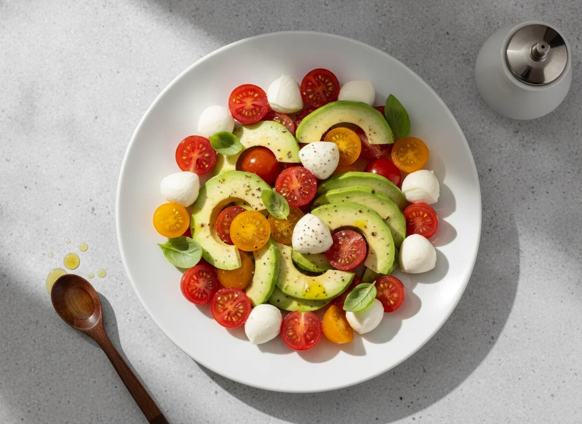 Tomato, Mozzarella and Avocado Salad photo
