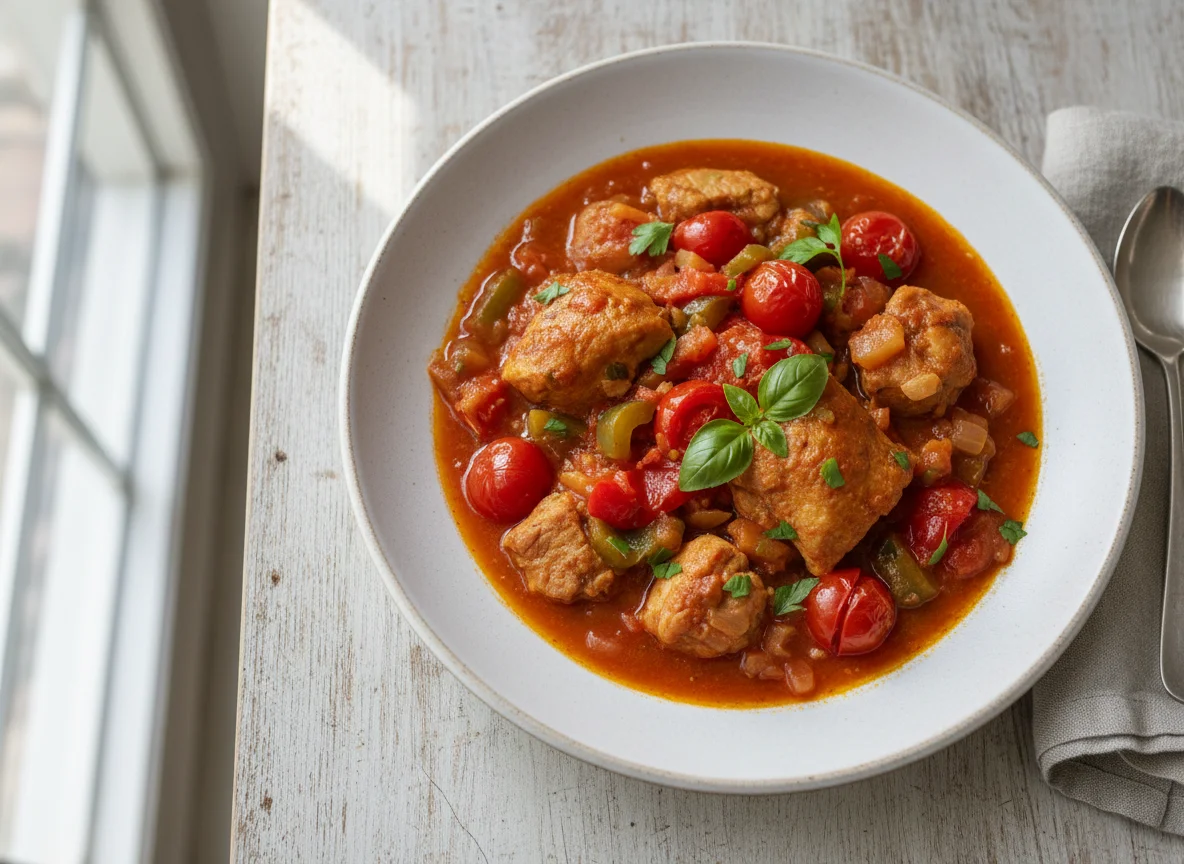 Tomato-based Stew with Meat and Vegetables photo
