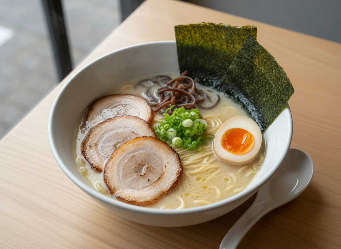 Tonkotsu Ramen with Chashu, Egg, and Nori photo