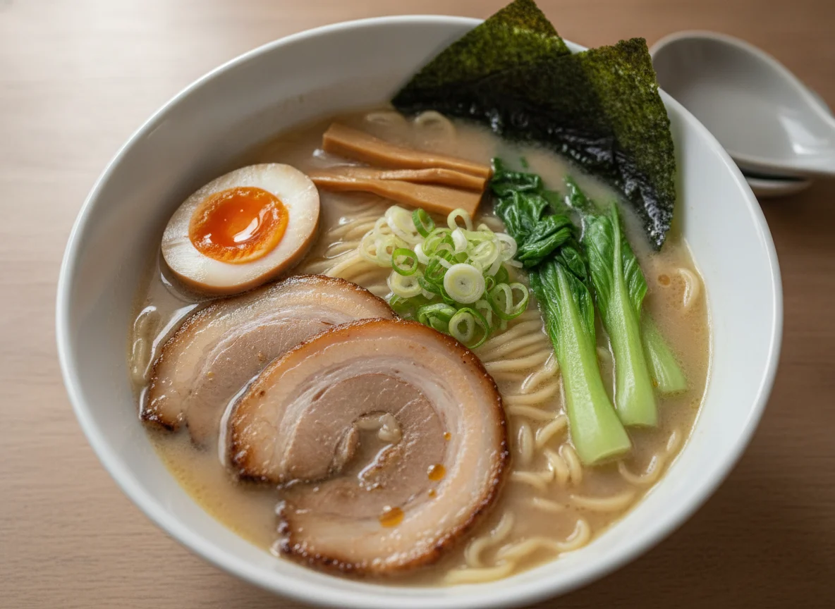 Tonkotsu Ramen with Chashu Pork and Soft Boiled Egg photo