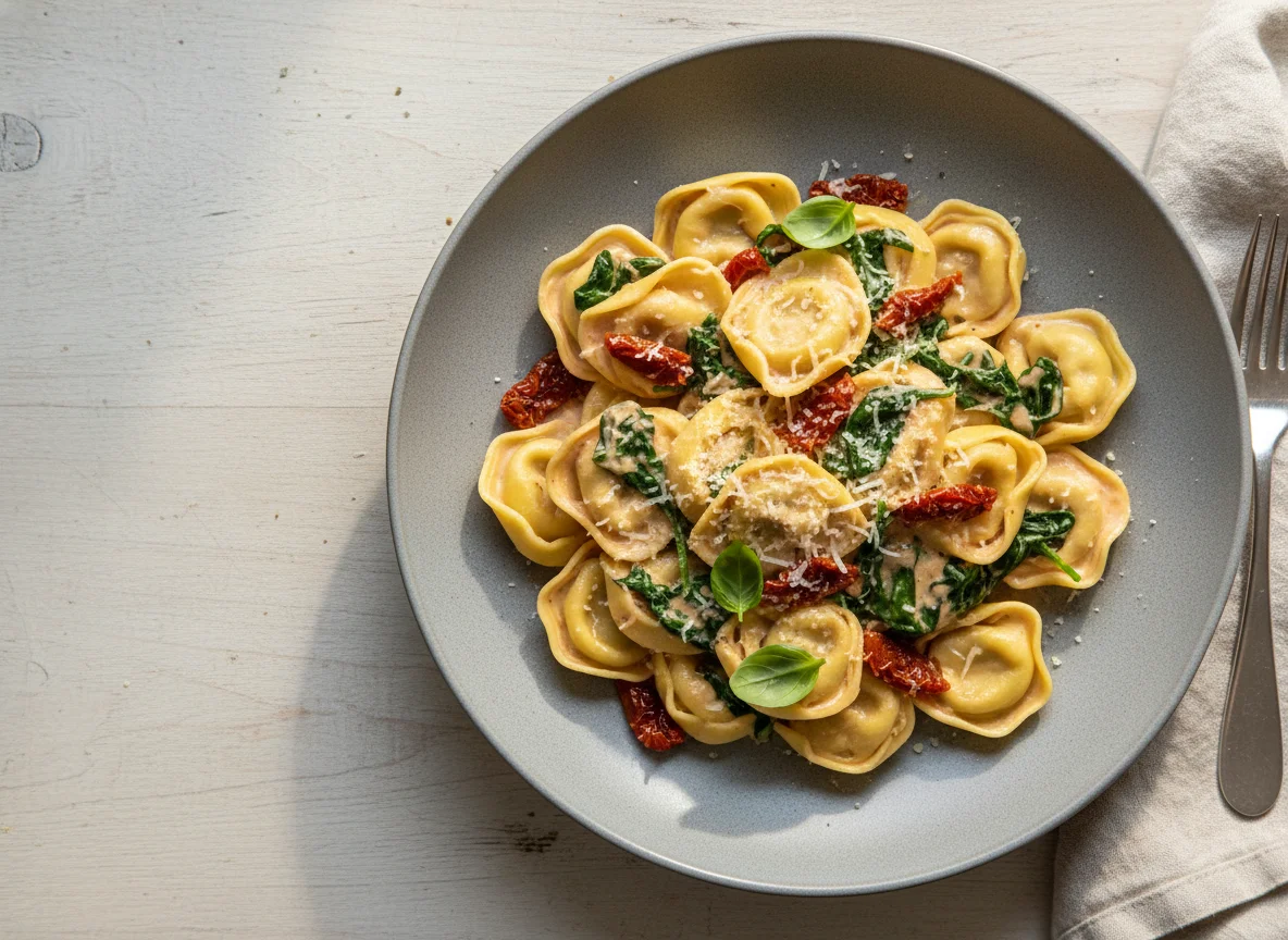 Tortellini with Rosé Sauce and Spinach photo