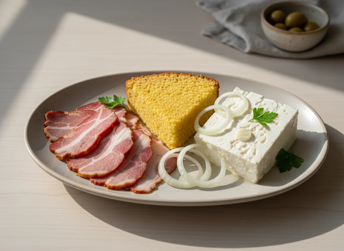 Traditional Albanian Breakfast Plate photo