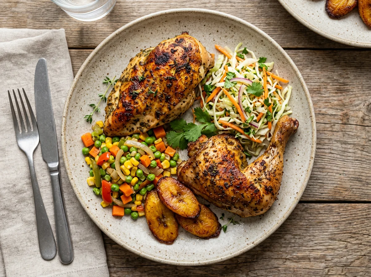 Trinidadian Style Chicken and Sides photo