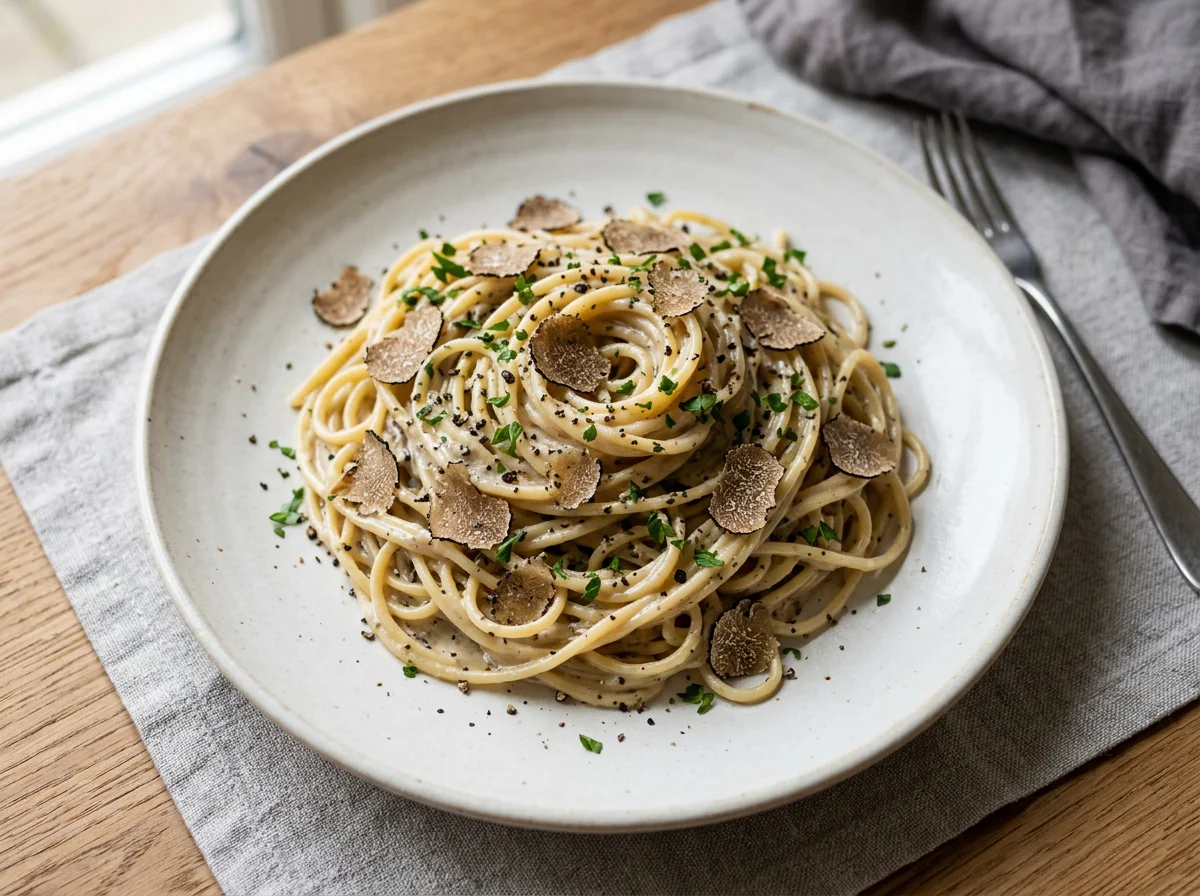 Truffle Spaghetti with Cream Sauce photo