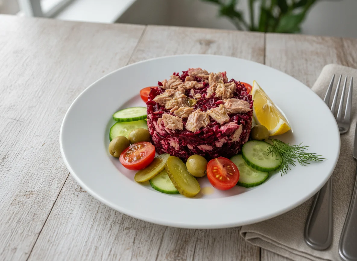 Tuna and Beetroot Salad with Pickles photo