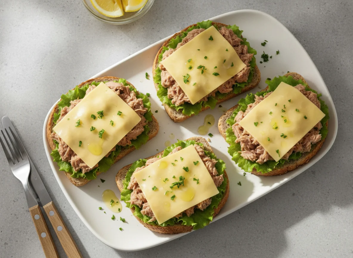 Tuna and Cheese Open-Faced Sandwiches photo