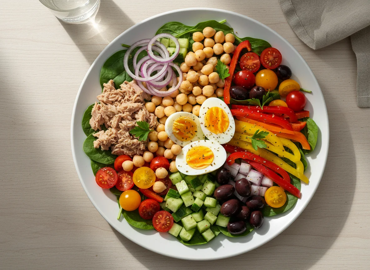Tuna and Chickpea Salad with Egg photo
