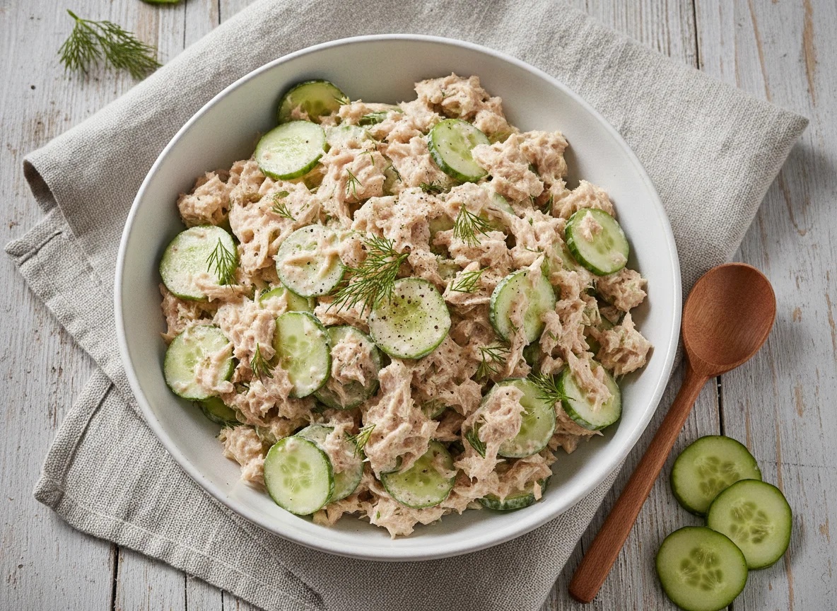 Tuna and Cucumber Salad with Creamy Dressing photo