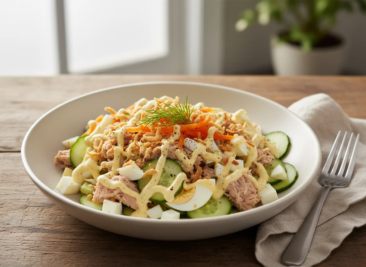 Tuna and Egg Salad Bowl with Sauce photo