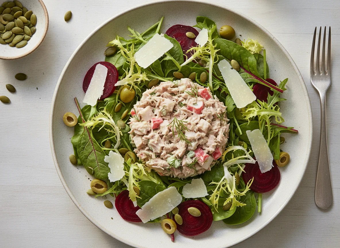 Tuna and Imitation Crab Salad with Beets photo