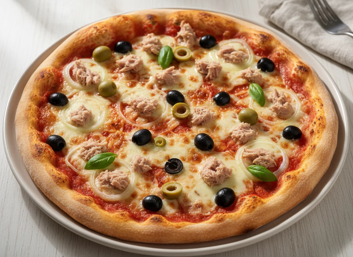 Tuna and Olive Pizza photo