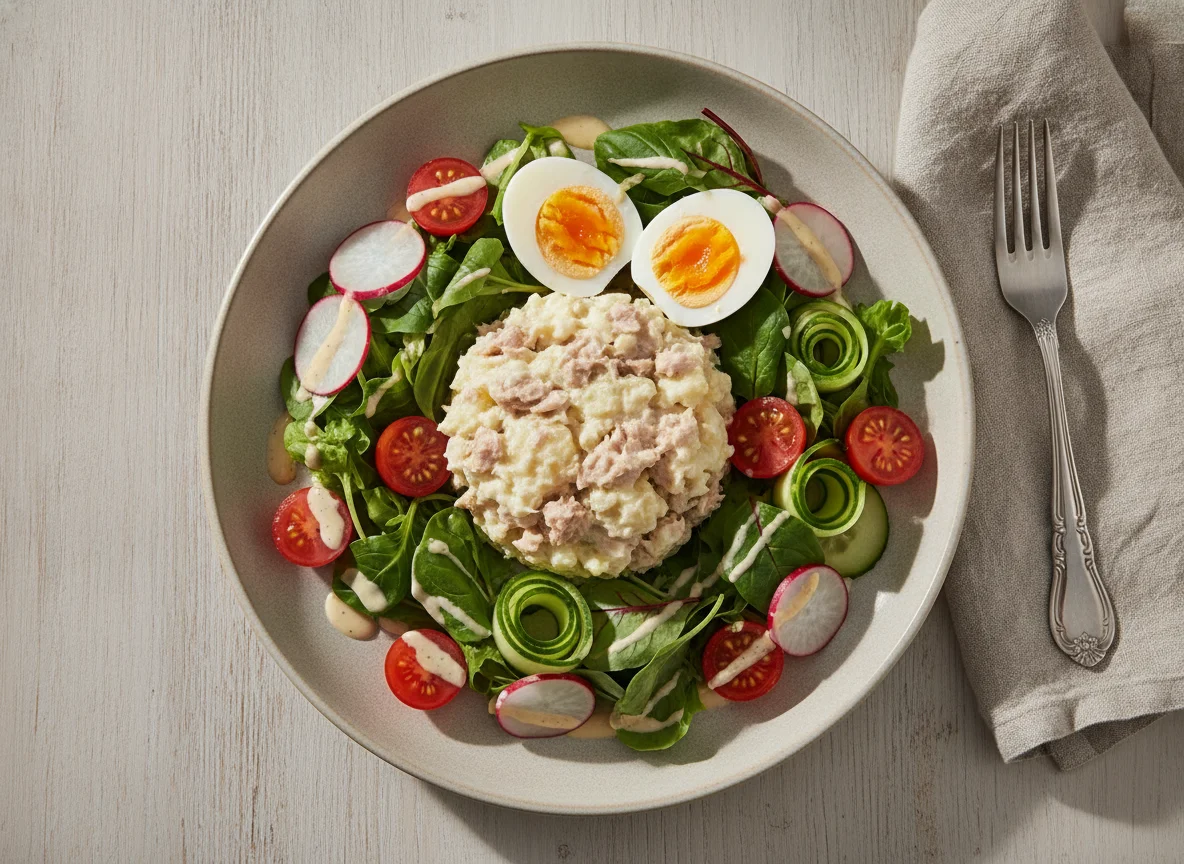 Tuna and Potato Salad with Boiled Egg photo