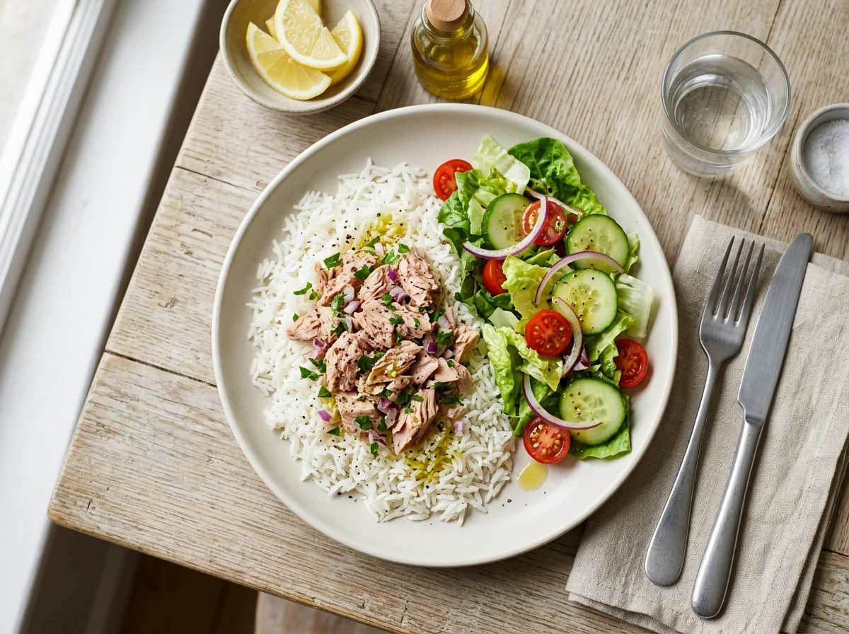 Tuna and Rice with Side Salad photo