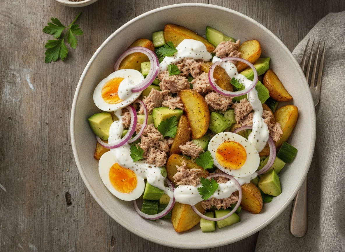 Tuna and Roasted Potato Salad Bowl photo
