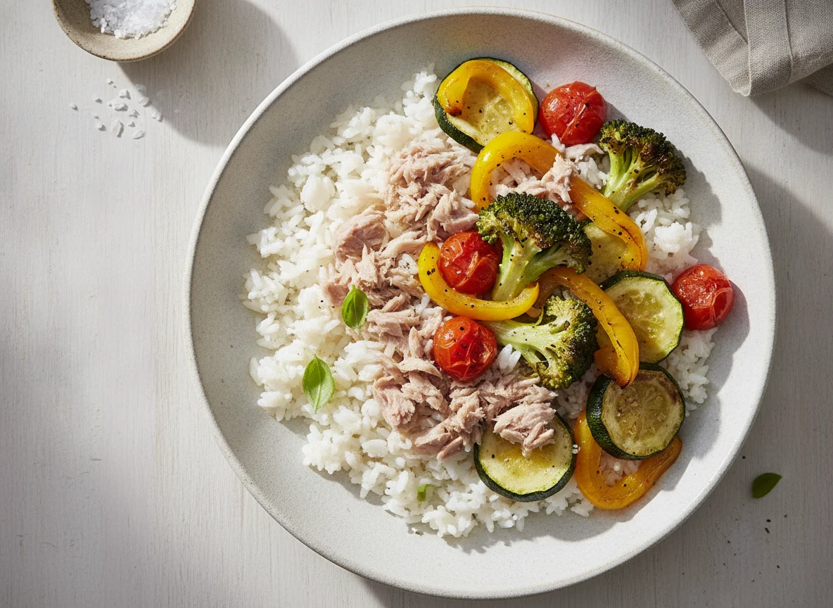 Tuna and Roasted Vegetable Rice Bowl photo